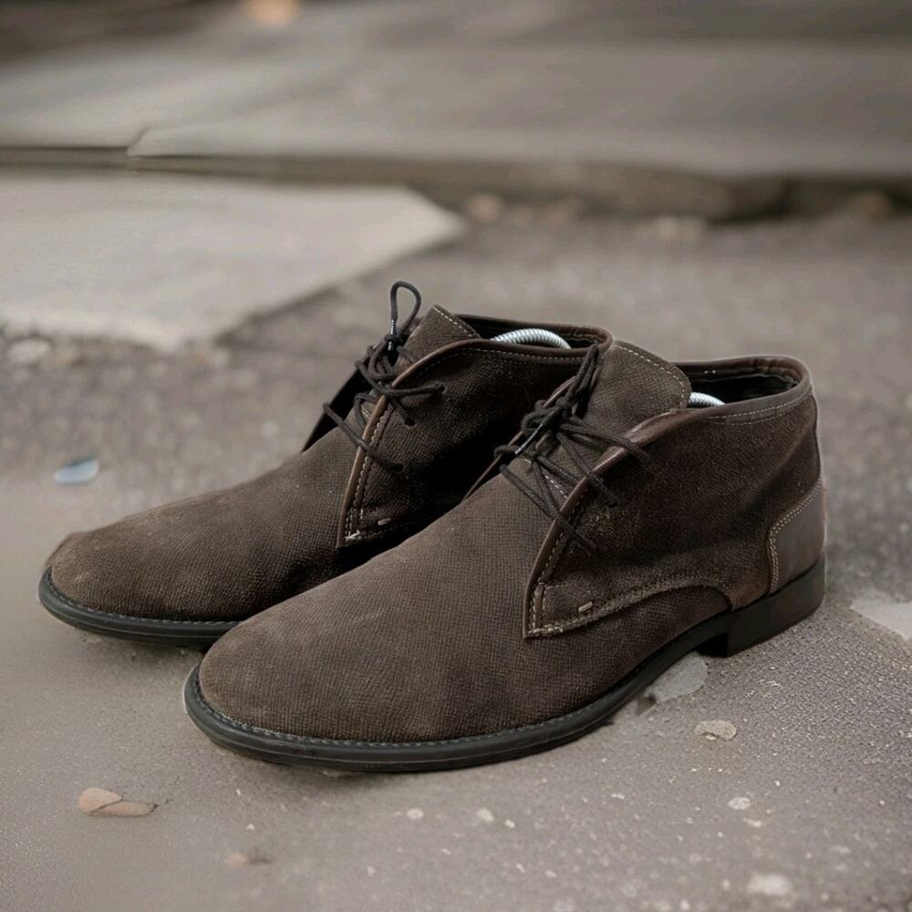 Joseph Abboud Gabe Men's 10 D Chukka Boots Brown Suede Lace Up Made in Portugal